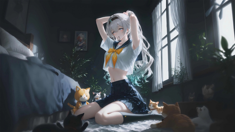 流萤午后氛围感拉满！这款高清动漫电脑壁纸太绝了