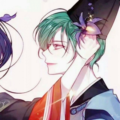 古风情侣头像一对两张，配文“喝不完忘情泉不让你如烟”