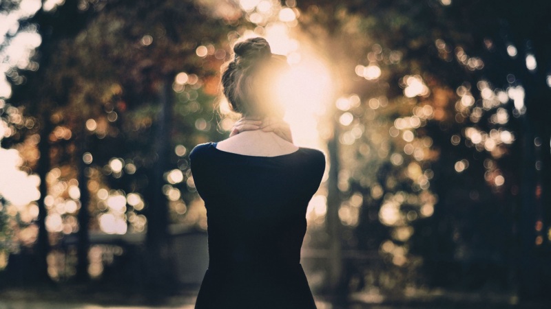 晨林背身阳光女孩 唯美电脑壁纸合集