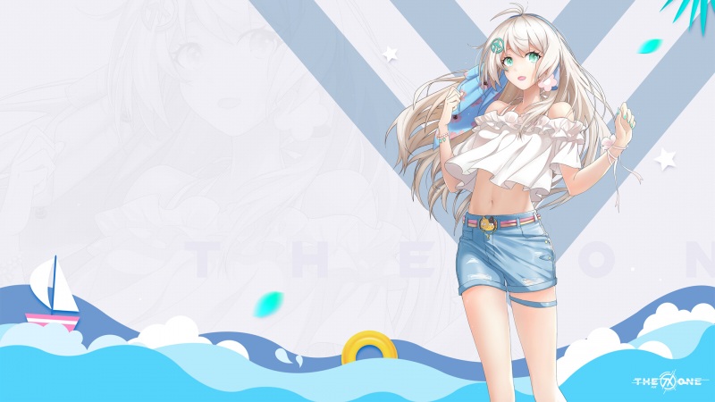 华硕天选海边动漫美女高清壁纸来了 多款尺寸任你选