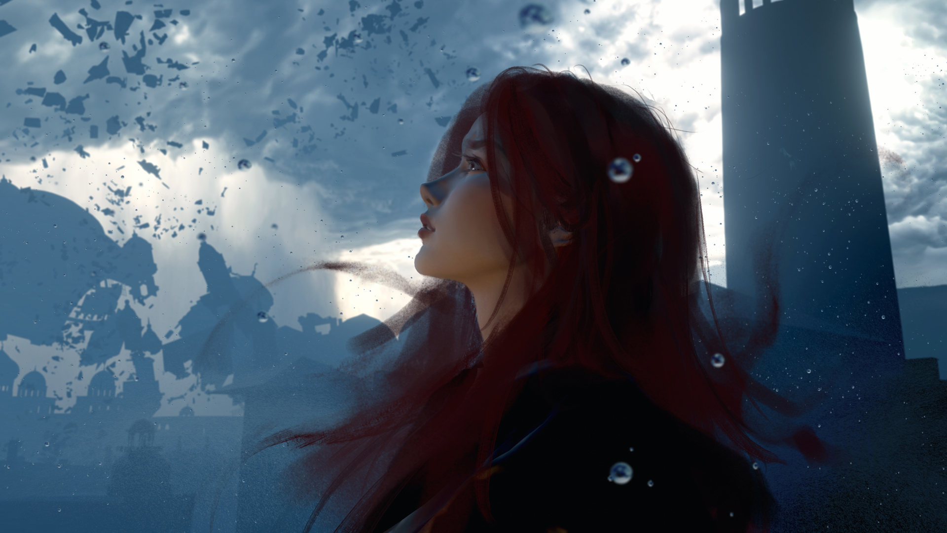 红发少女配灯塔！这套动漫壁纸太绝了