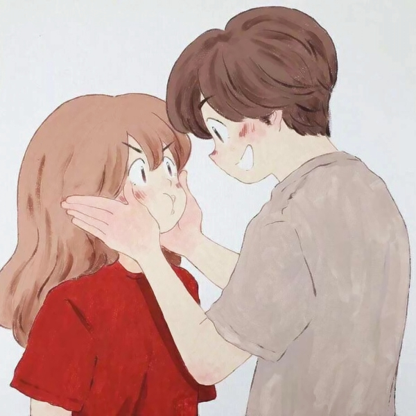 手绘情侣日常插画头像 9张超甜温馨日常素材