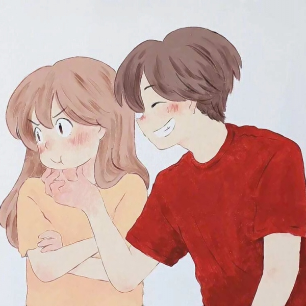 手绘情侣日常插画头像 9张超甜温馨日常素材