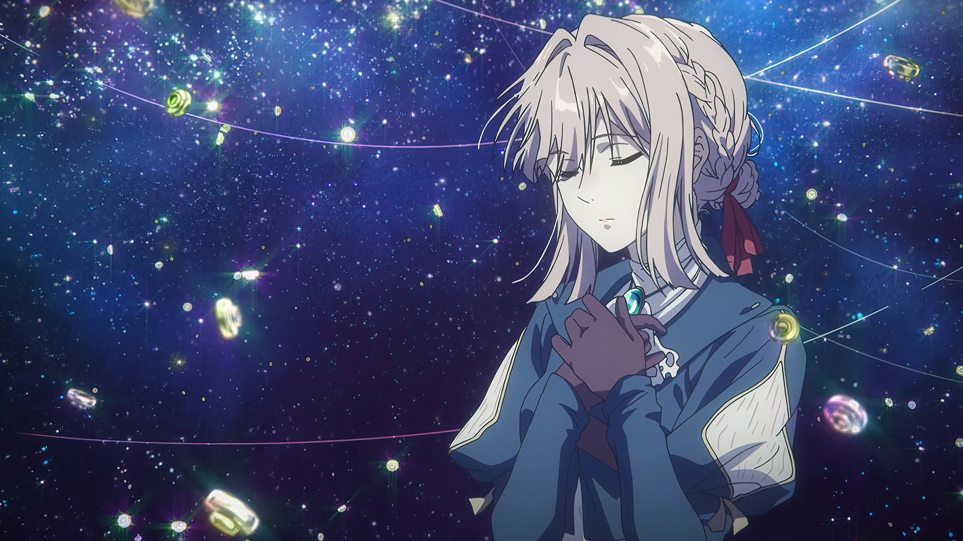 薇尔莉特许愿星空电脑壁纸 多款高清尺寸可选