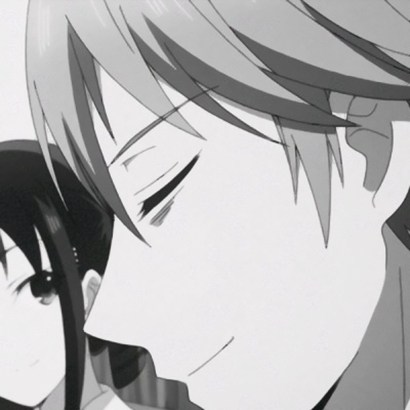 黑白丧系动漫情侣头像合集 18张高清图直接存