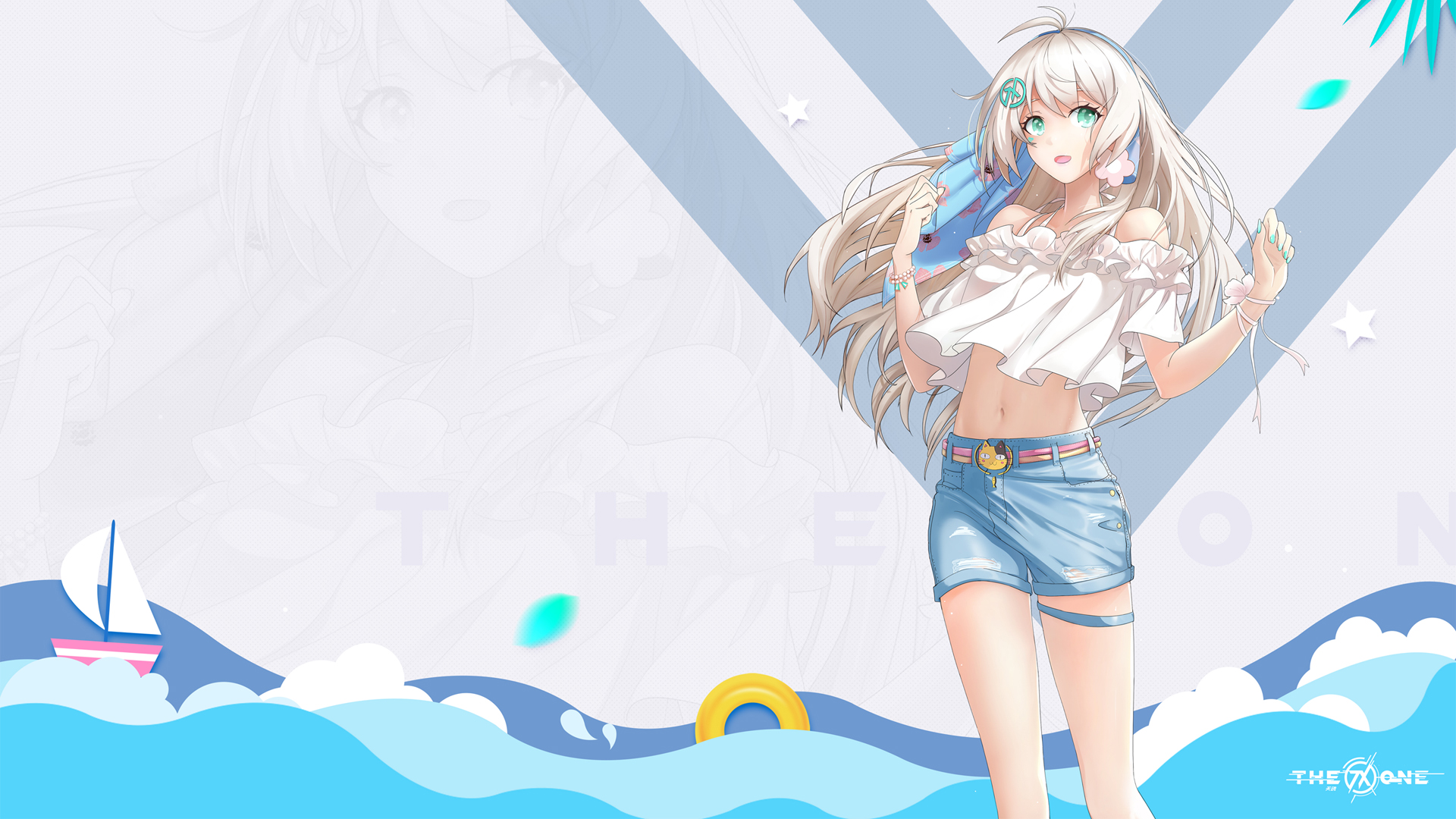 华硕天选海边动漫美女高清壁纸来了 多款尺寸任你选