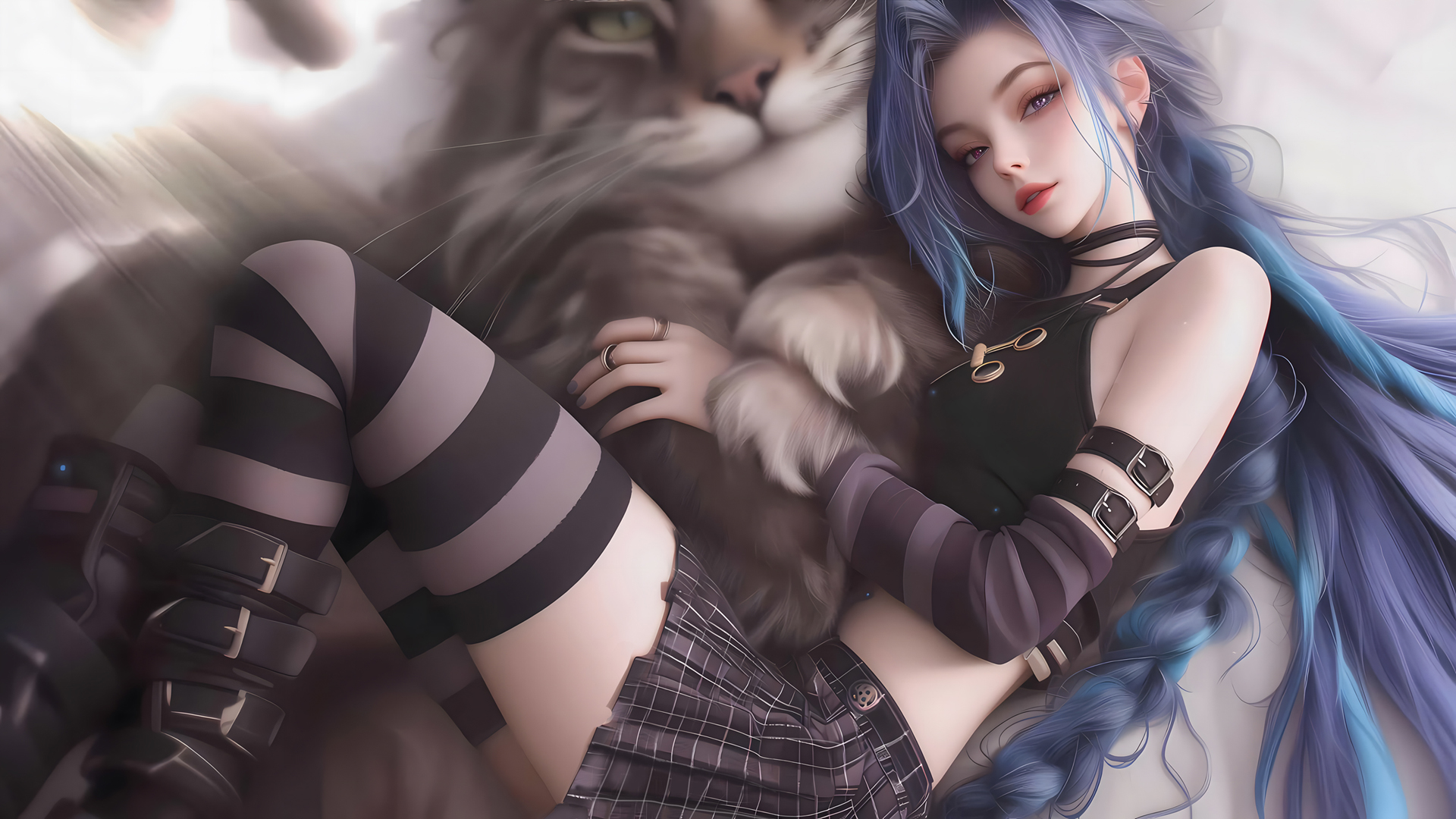 金克丝和猫咪的动漫高清壁纸合集