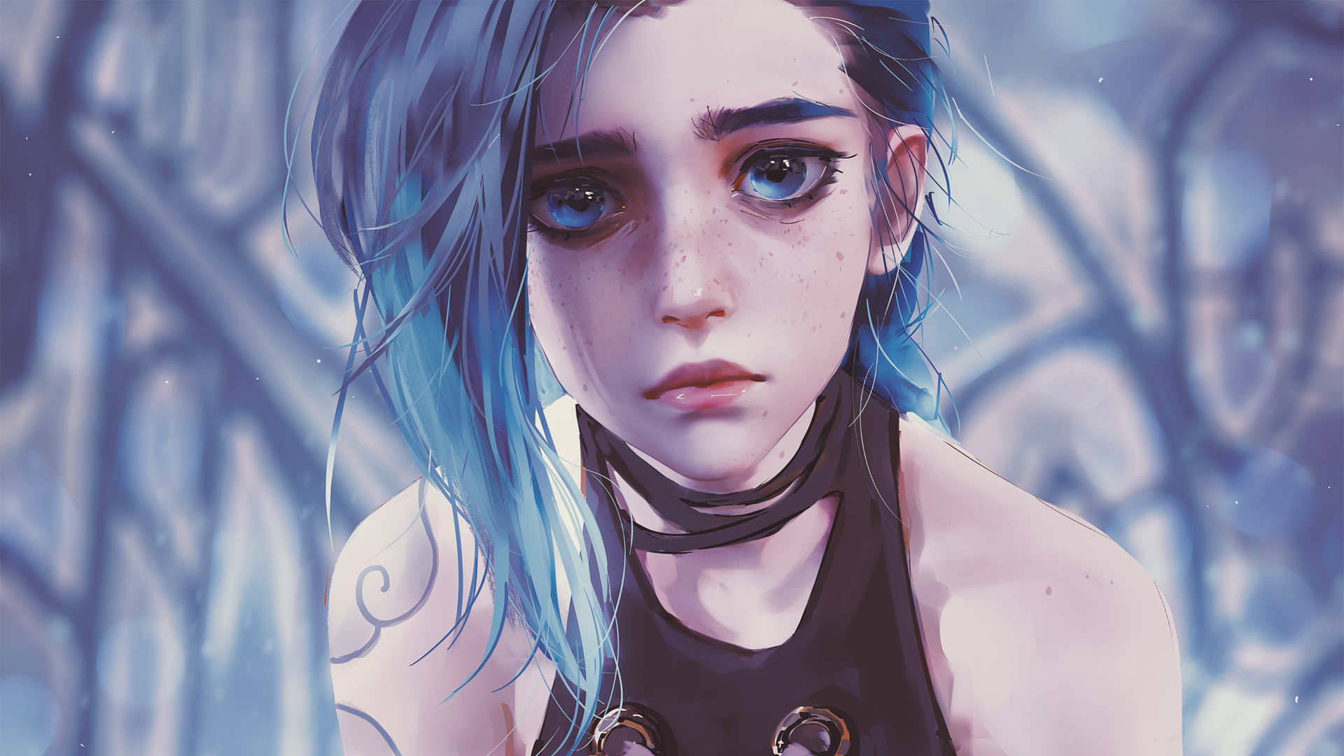 双城之战金克丝厚涂风孤勇者壁纸 高清动漫壁纸下载