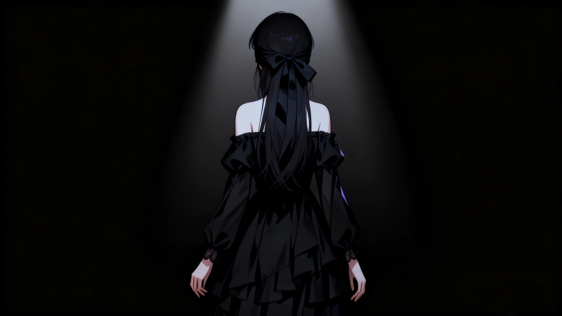 蒙眼美女背影暗系光影壁纸 多款高清电脑尺寸可选