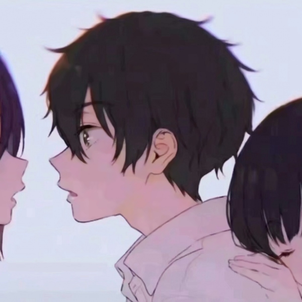 三人用的三角恋动漫情侣头像 超清24张一组