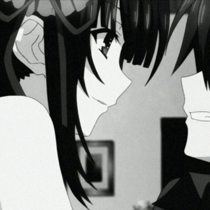 黑白丧系动漫情侣头像合集 18张高清图直接存