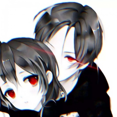 黑暗系拉满！12张一左一右黑白红瞳动漫情头合集