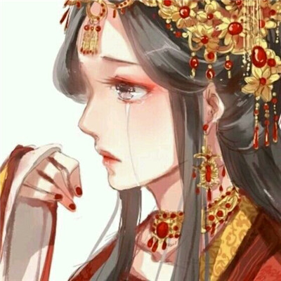 红衣古风情侣头像一对两张 超清嫁衣古风情头合集
