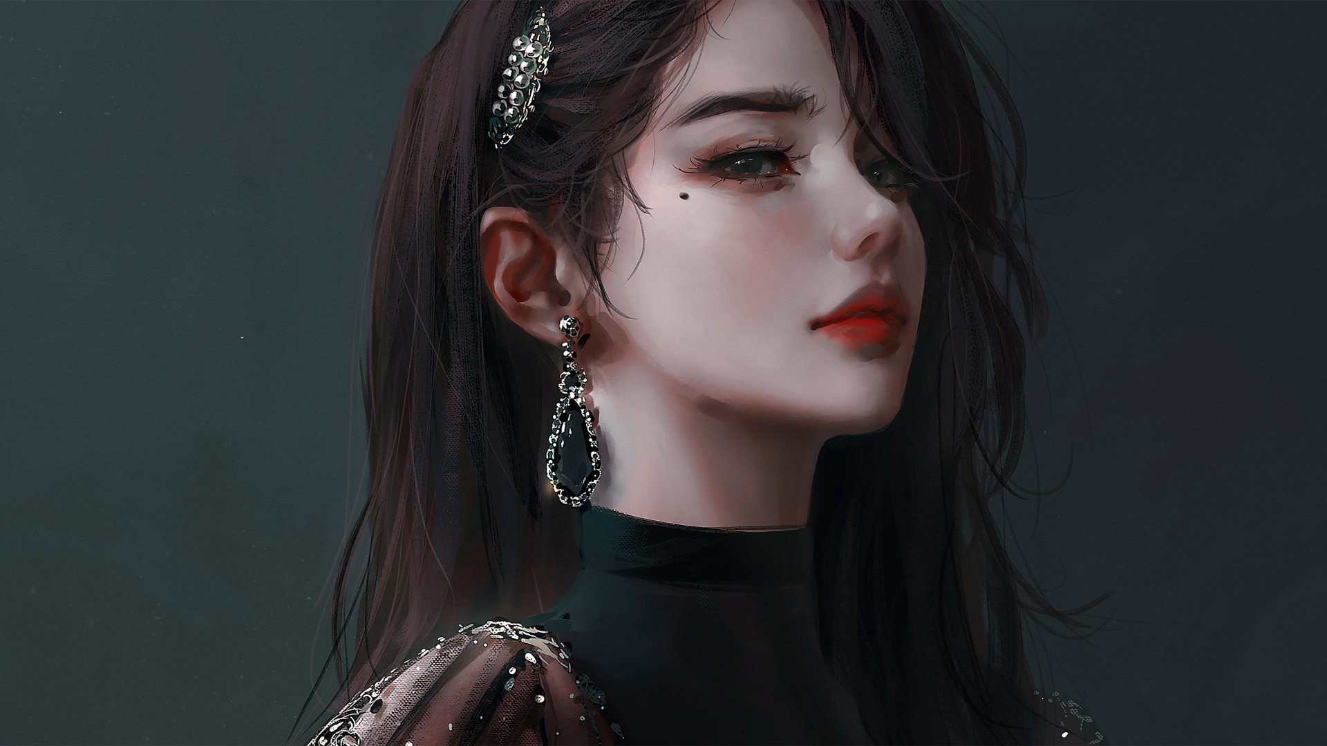 厚涂画风少女脸动漫美女高清壁纸推荐