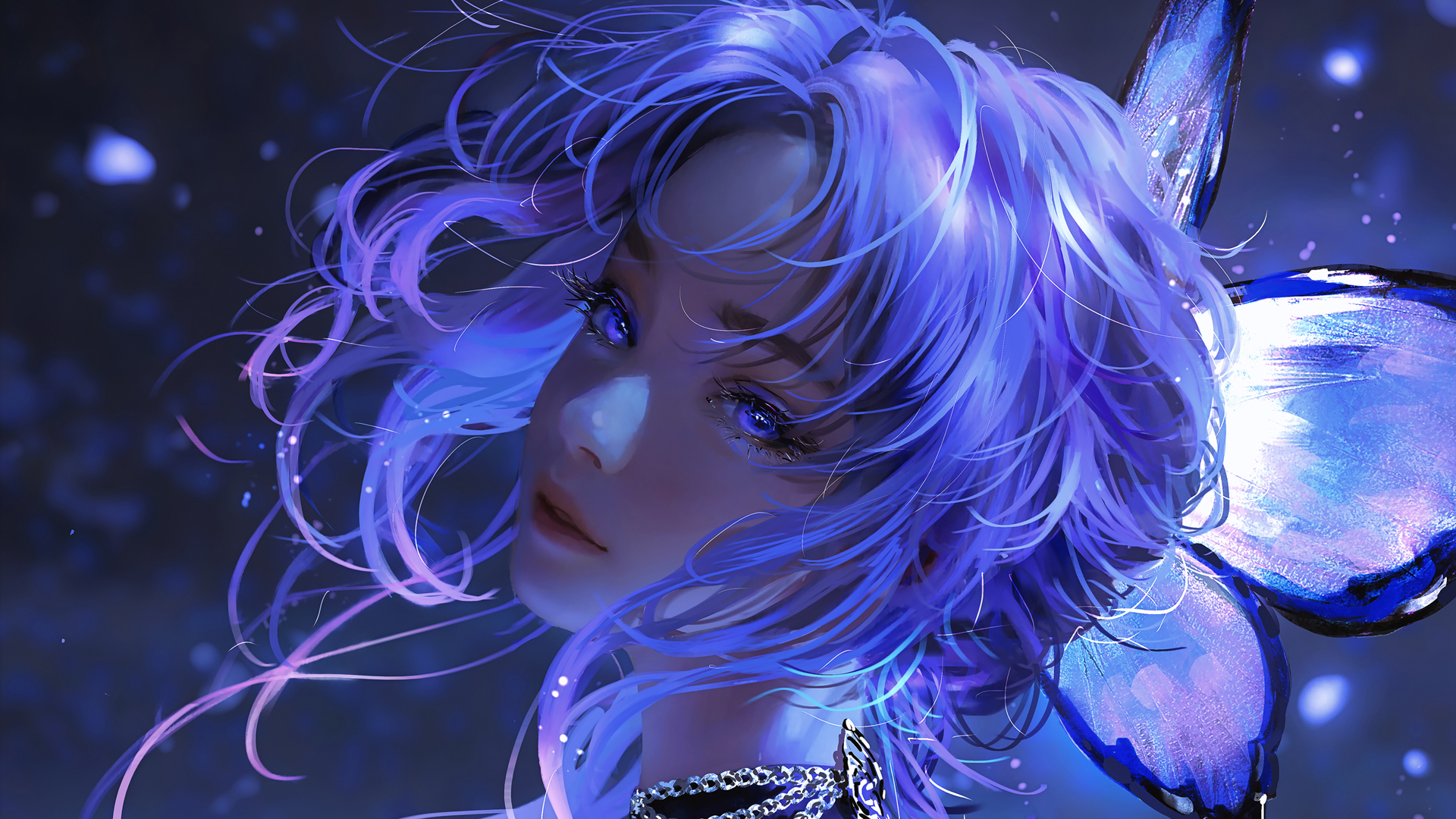 这款带蝴蝶的天使少女动漫壁纸太绝了！| 高清多尺寸可选