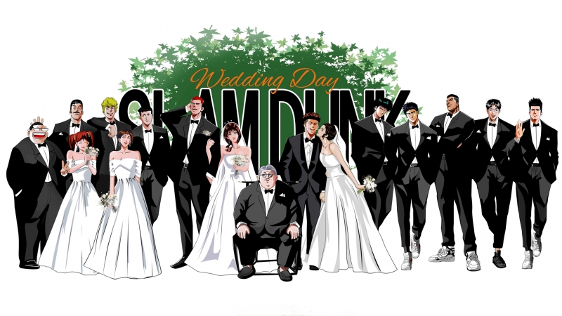 灌篮高手主题结婚漫画壁纸上新 高清全家福原图直接存