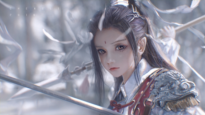 带剑的古风少女战士 高清动漫壁纸推荐