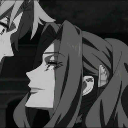 黑白丧系动漫情侣头像合集 18张高清图直接存