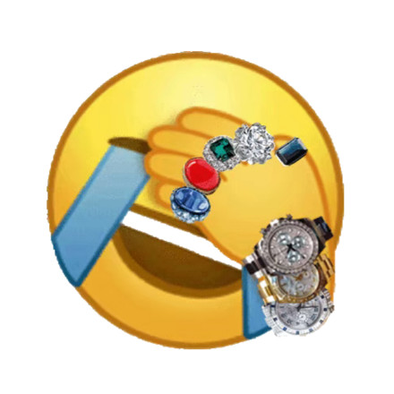捂脸emoji配金表金链？这套炫富表情包太真实了