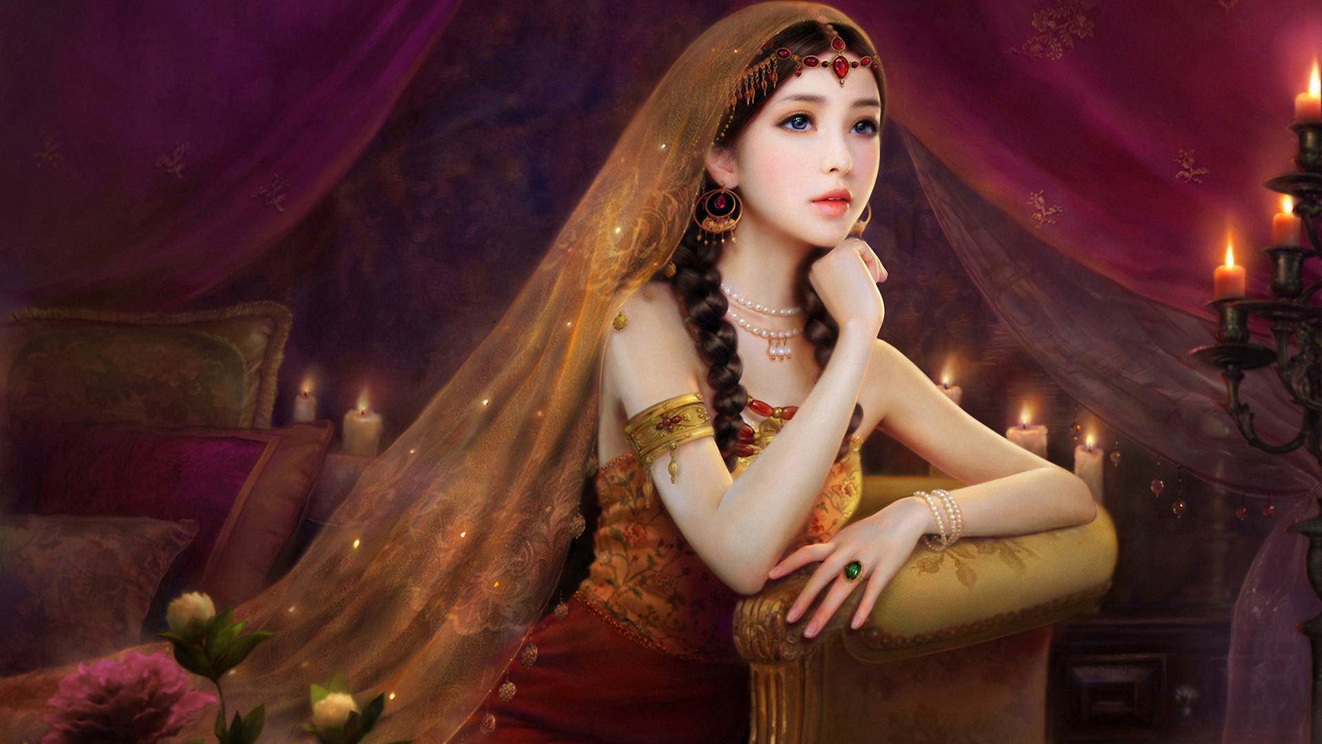 氛围感拉满！古典公主风古装美女电脑壁纸分享