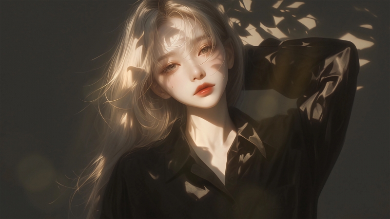 暗色系黑衣服长发动漫少女 超美高清壁纸来啦