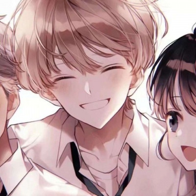 24张二男一女动漫三人情头 高清好看的系列头像