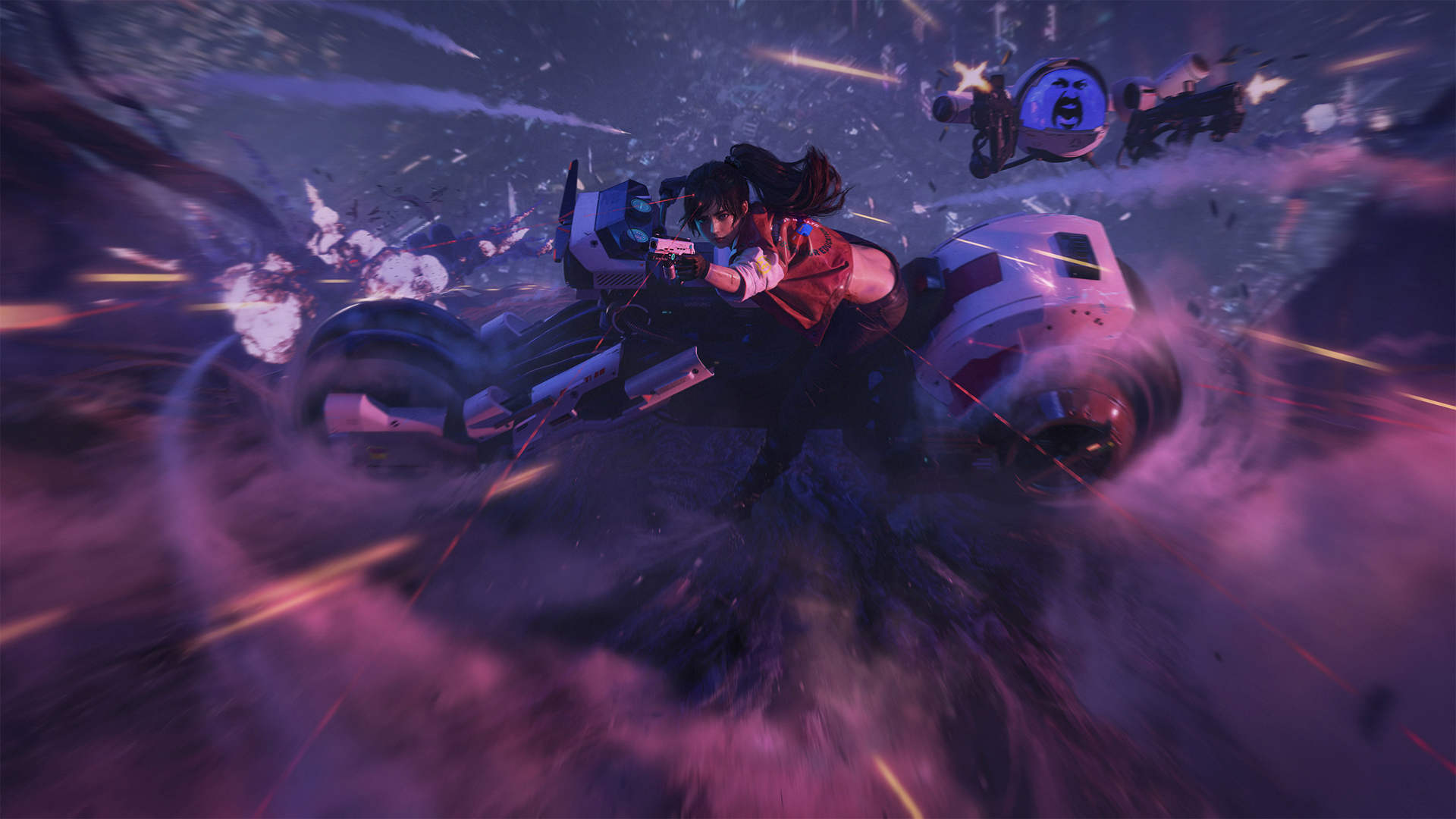 《灵笼》带摩托车的帅气电脑全屏壁纸 高清动漫壁纸免费下