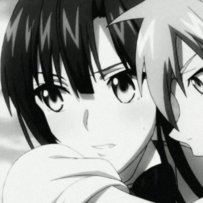 黑白丧系动漫情侣头像合集 18张高清图直接存