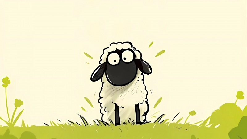 小羊肖恩简约风电脑壁纸上新 搭配绿草地超治愈