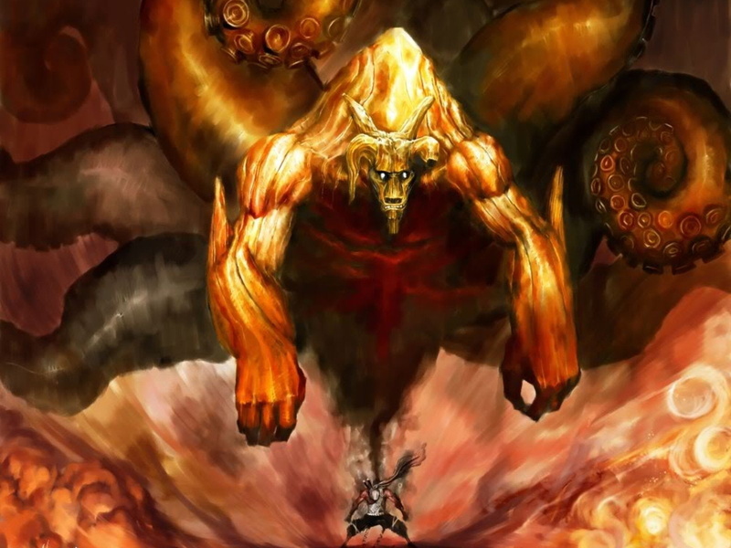 火影忍者高清壁纸 八尾奇拉比和牛鬼