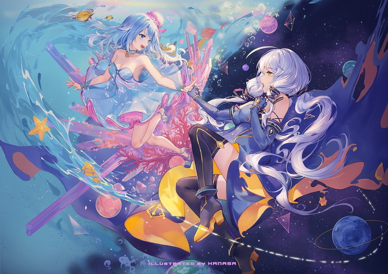 夏日海边星尘Vocaloid 1080P高清壁纸