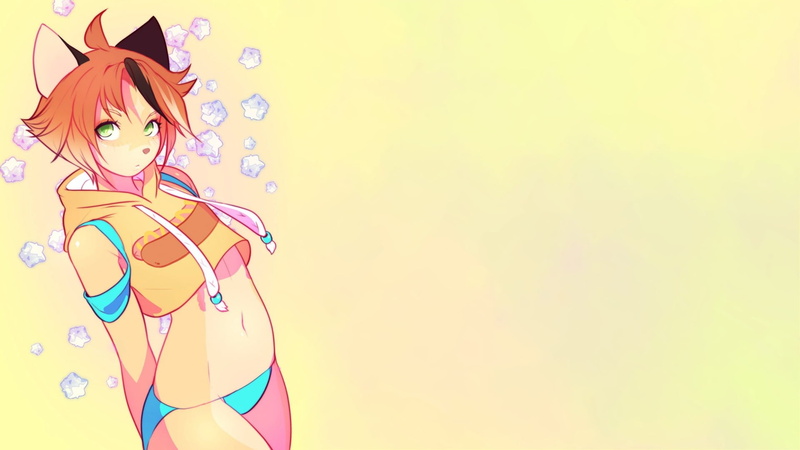 这组动漫壁纸太绝了！兽耳娘蓝泳装合集