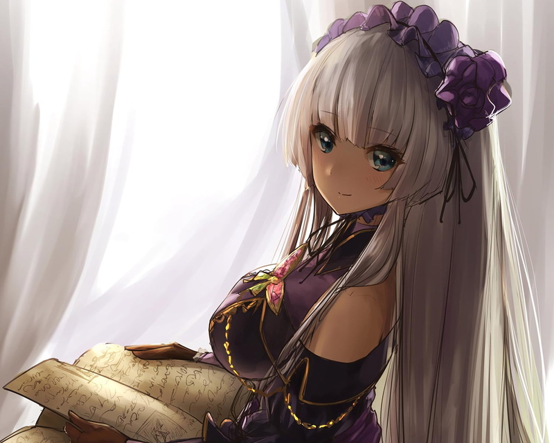 长发动漫少女洛丽塔造型1080P高清手机壁纸