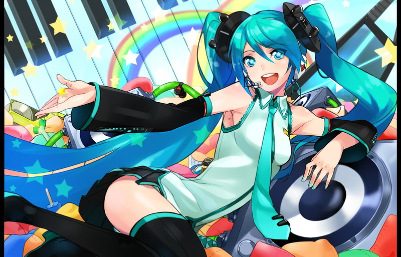 超好看的Vocaloid同人壁纸合集！初音未来、神威乐步等角色齐聚彩虹氛围感画面