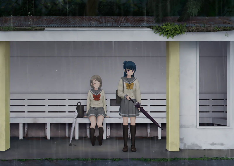 LoveLive!渡边曜与津岛善子1080P高清动漫壁纸