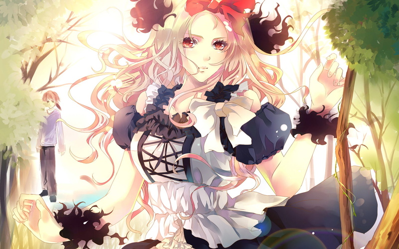 动漫少女与萌宠的治愈特写壁纸