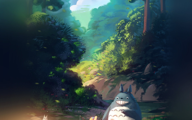 宫崎骏龙猫蓝调插画壁纸