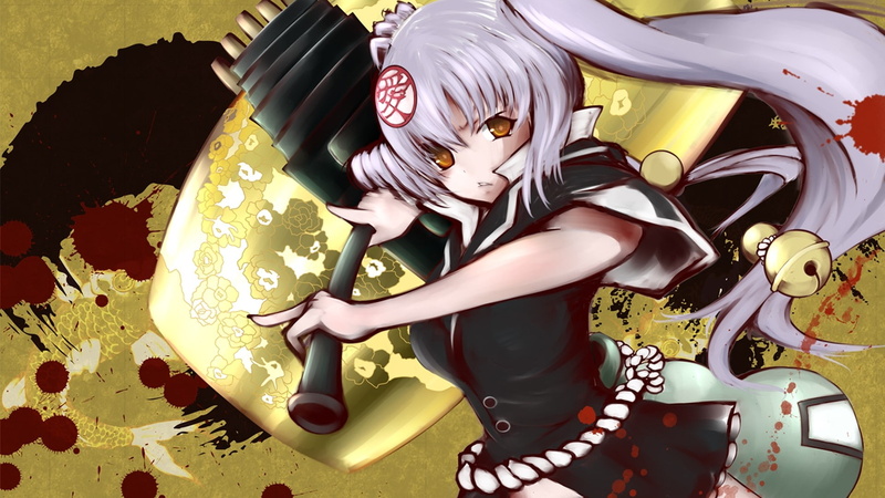 《百花缭乱武士少女》高清壁纸合集 黑色系室内坐姿少女动漫创作