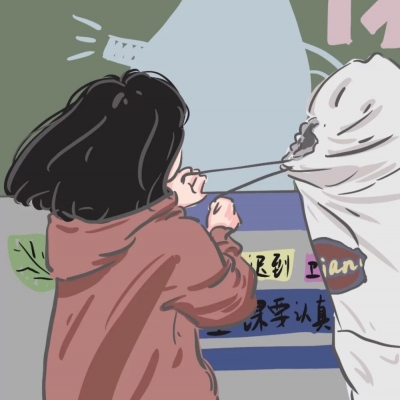 新款手绘动漫情侣头像 女左男右共6张