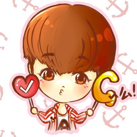 王俊凯手持字母气球的漫画表情包来啦