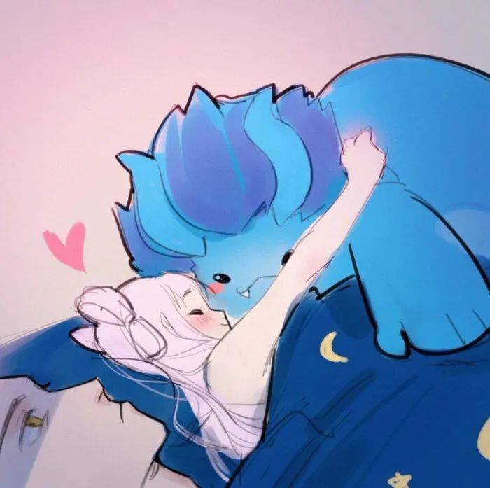 微信蓝色系一左一右情侣头像 10张合集来了