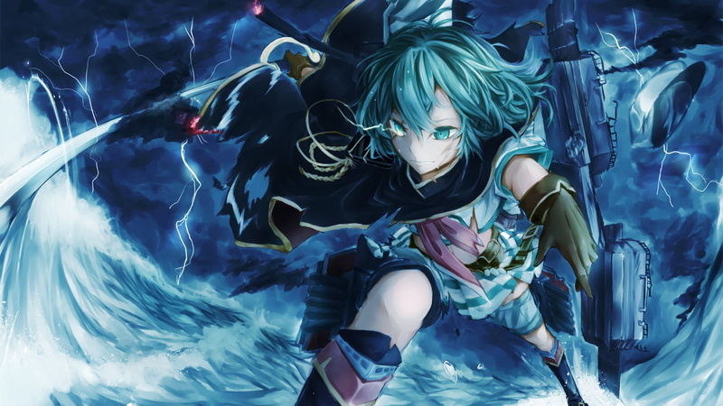 舰娘木曾绝美同人壁纸 蓝色海洋风拉满