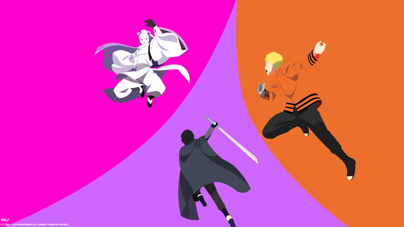 漩涡鸣子 博人传 宇智波佐助 1080P 极简风 大筒木一式 高清壁纸