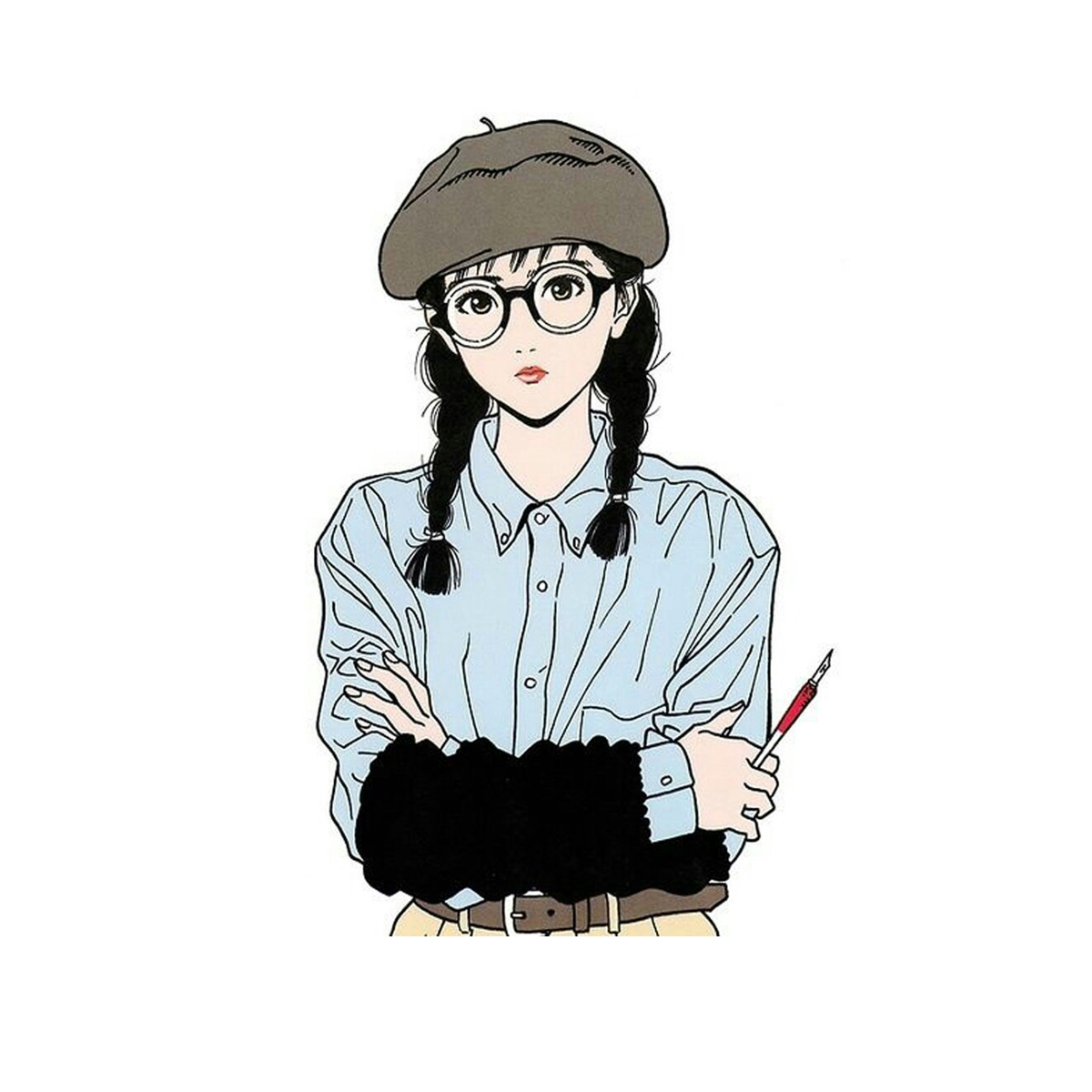 文艺女画家单张头像图片分享