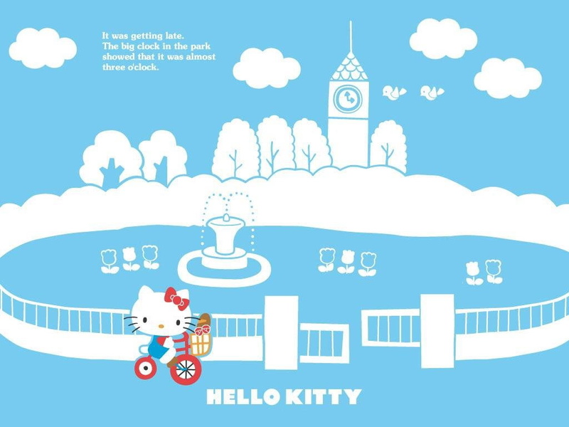 蓝调动漫风Hello Kitty壁纸合集