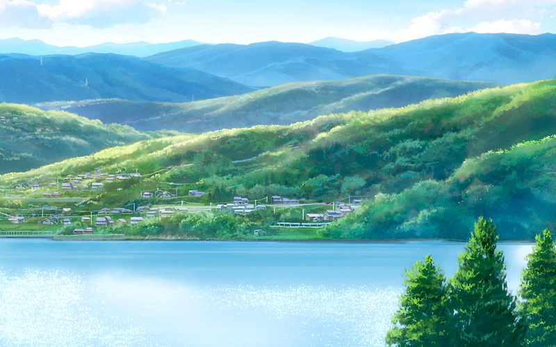 你的名字同款绝美山景湖景壁纸