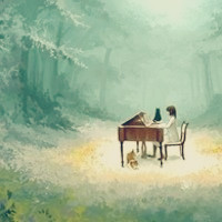 9张超绝！唯美弹钢琴二次元少女头像合集