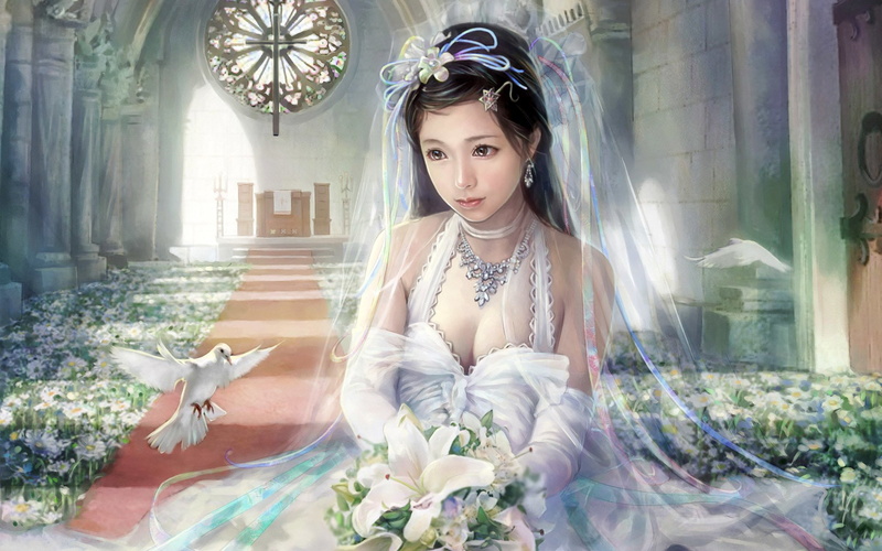 绝美二次元婚纱新娘壁纸！1080P高清质感拉满
