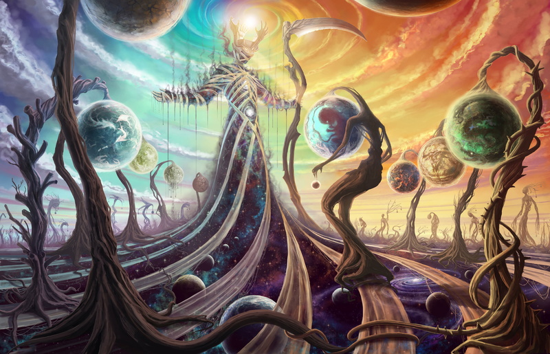 2K水下神明辫子壁纸 无人透明宇宙背景