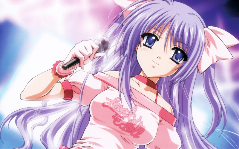 紫发甜美偶像高清壁纸